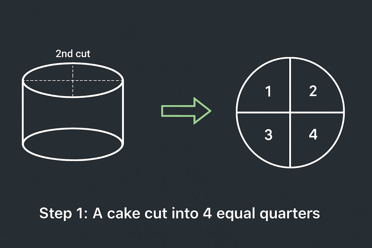 Cake cutting puzzle illustration 1